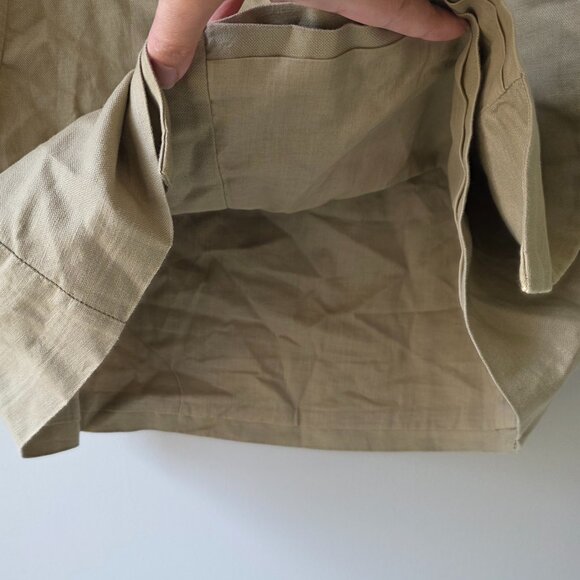 GAP Linen Blend Wrap Skirt | Size XS | Mini Skirt Khaki Button Tie Waist NEW - Picture 4 of 9